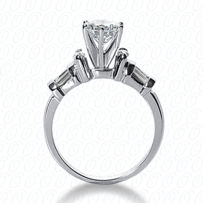 14 Karat White Gold  Cut Diamond Unique Engagement Ring 