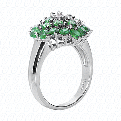 14 Karat White Gold  Cut Diamond Unique Engagement Ring 