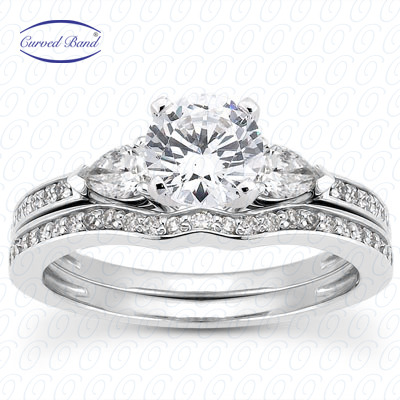 14 Karat White Gold  Cut Diamond Unique Engagement Ring 