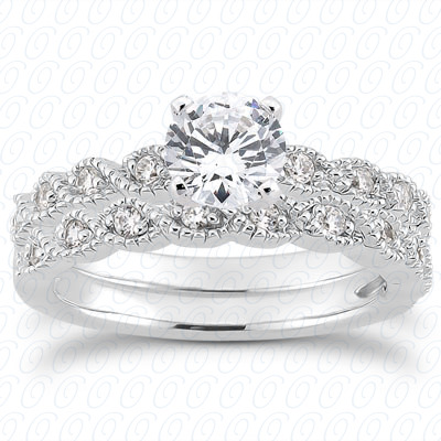14 Karat White Gold  Cut Diamond Unique Engagement Ring 