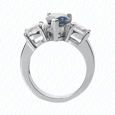 14 Karat White Gold  Cut Diamond Unique Engagement Ring 