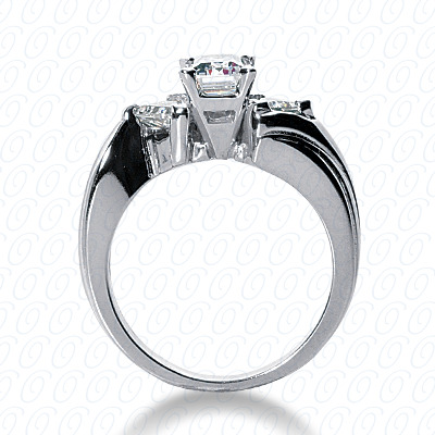 14 Karat White Gold  Cut Diamond Unique Engagement Ring 