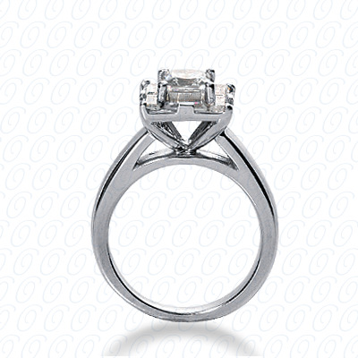 14 Karat White Gold  Cut Diamond Unique Engagement Ring 