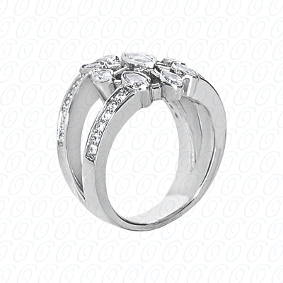 14 Karat White Gold  Cut Diamond Unique Engagement Ring 