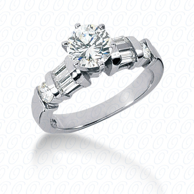14 Karat White Gold  Cut Diamond Unique Engagement Ring 