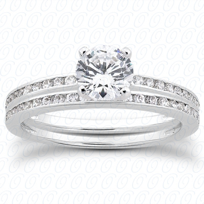 14 Karat White Gold  Cut Diamond Unique Engagement Ring 