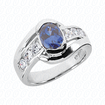 14 Karat White Gold  Cut Diamond Unique Engagement Ring 