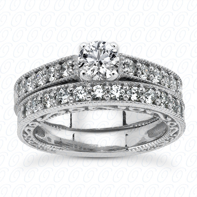 14 Karat White Gold  Cut Diamond Unique Engagement Ring 