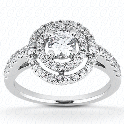 14 Karat White Gold  Cut Diamond Unique Engagement Ring 
