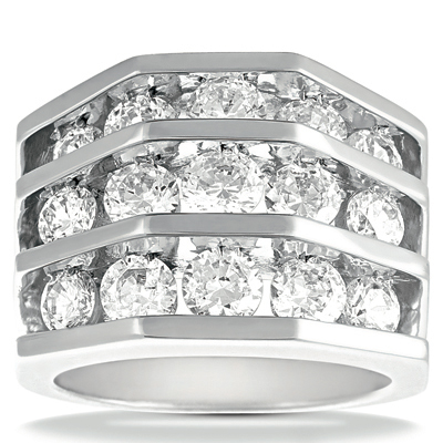 14 Karat White Gold  Cut Diamond Unique Engagement Ring 