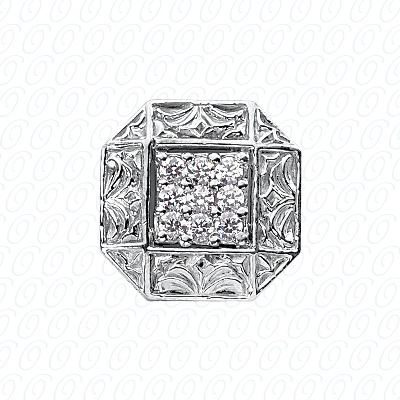 14 Karat White Gold  Cut Diamond Unique Engagement Ring 