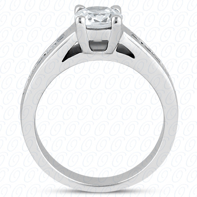 14 Karat White Gold  Cut Diamond Unique Engagement Ring 