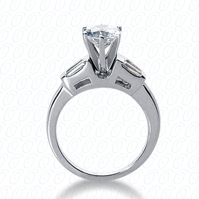14 Karat White Gold  Cut Diamond Unique Engagement Ring 
