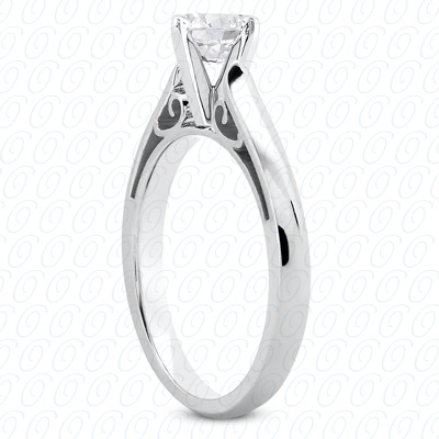 14 Karat White Gold  Cut Diamond Unique Engagement Ring 
