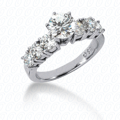 14 Karat White Gold  Cut Diamond Unique Engagement Ring 