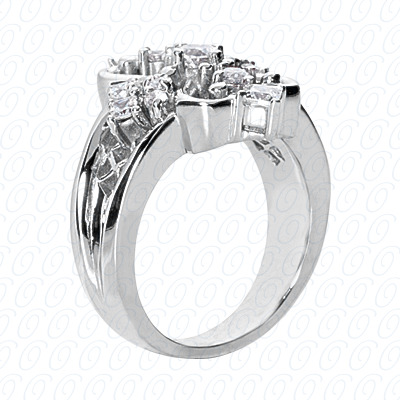 14 Karat White Gold  Cut Diamond Unique Engagement Ring 