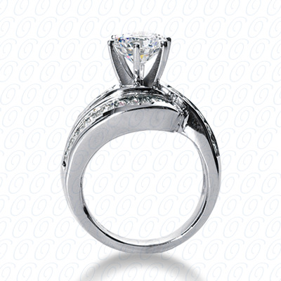 14 Karat White Gold  Cut Diamond Unique Engagement Ring 