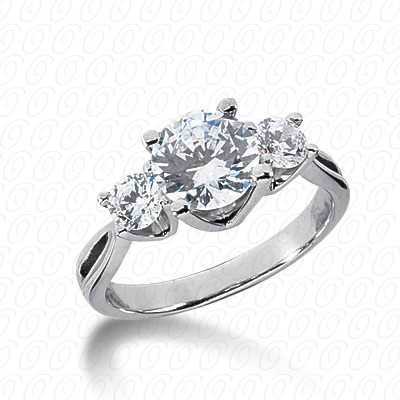 14KP Round  Cut Diamond Unique Engagement Ring 0.50 CT.