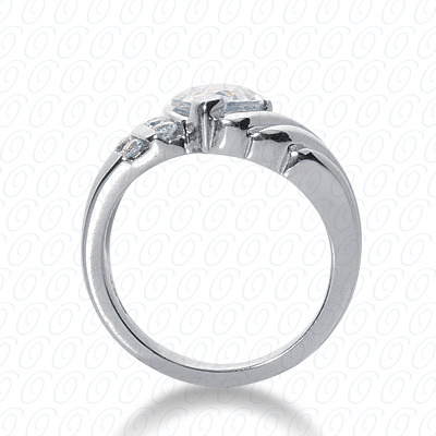 14 Karat White Gold  Cut Diamond Unique Engagement Ring 