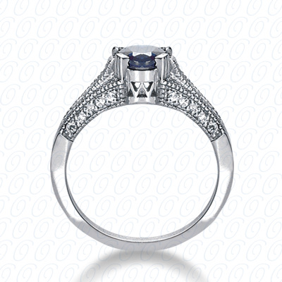 14 Karat White Gold  Cut Diamond Unique Engagement Ring 
