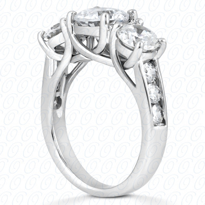 14 Karat White Gold  Cut Diamond Unique Engagement Ring 