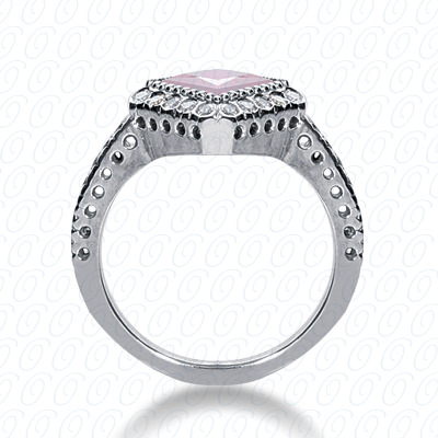 14 Karat White Gold  Cut Diamond Unique Engagement Ring 