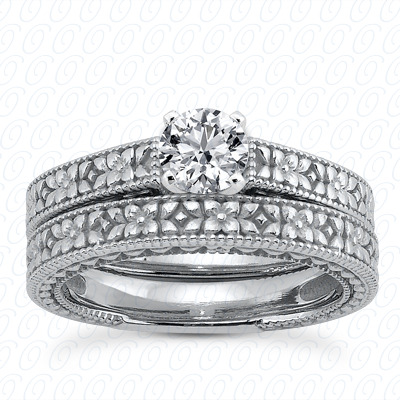 14 Karat White Gold  Cut Diamond Unique Engagement Ring 