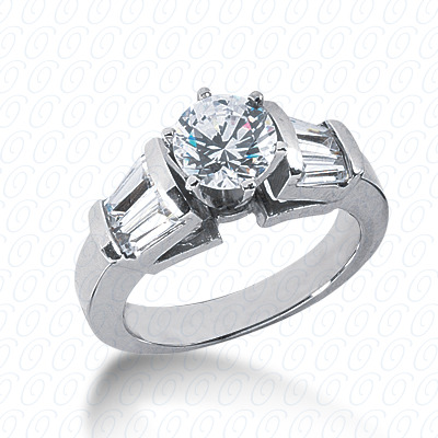 14 Karat White Gold  Cut Diamond Unique Engagement Ring 
