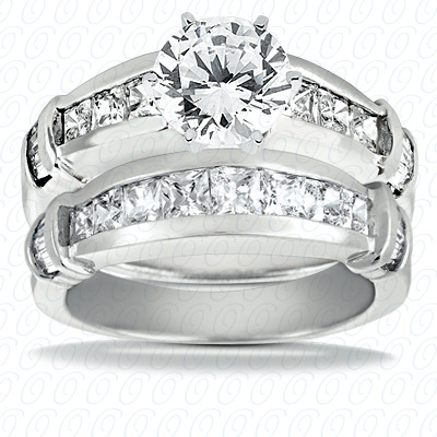 14 Karat White Gold  Cut Diamond Unique Engagement Ring 