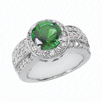 14 Karat White Gold  Cut Diamond Unique Engagement Ring 
