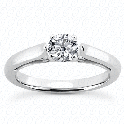 14 Karat White Gold  Cut Diamond Unique Engagement Ring 