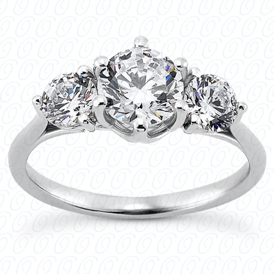 14 Karat White Gold  Cut Diamond Unique Engagement Ring 