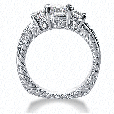 14 Karat White Gold  Cut Diamond Unique Engagement Ring 