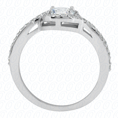 14 Karat White Gold  Cut Diamond Unique Engagement Ring 