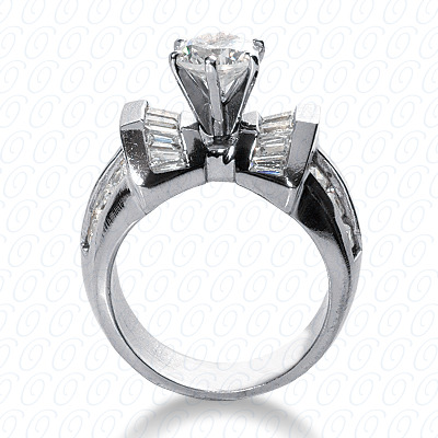 14 Karat White Gold  Cut Diamond Unique Engagement Ring 