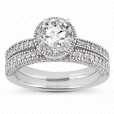 14 Karat White Gold  Cut Diamond Unique Engagement Ring 