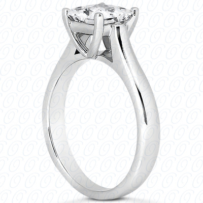 14 Karat White Gold  Cut Diamond Unique Engagement Ring 