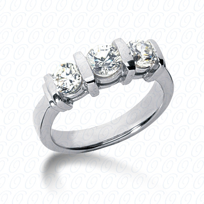 14KP Round  Cut Diamond Unique <br>Engagement Ring 0.45 CT. Three Stones Style