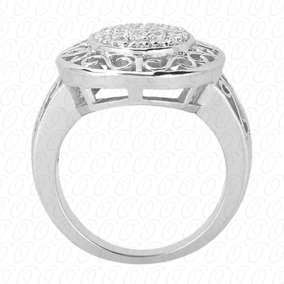 14 Karat White Gold  Cut Diamond Unique Engagement Ring 