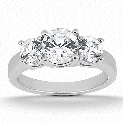 14 Karat White Gold  Cut Diamond Unique Engagement Ring 