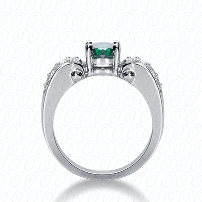 14 Karat White Gold  Cut Diamond Unique Engagement Ring 