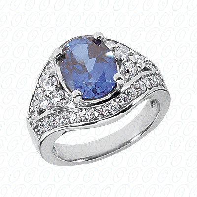 14 Karat White Gold  Cut Diamond Unique Engagement Ring 