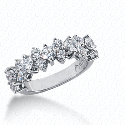 14 Karat White Gold  Cut Diamond Unique Engagement Ring 