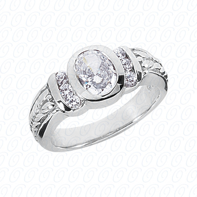 14 Karat White Gold  Cut Diamond Unique Engagement Ring 
