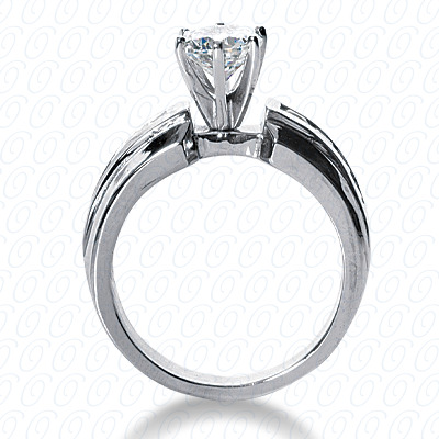 14 Karat White Gold  Cut Diamond Unique Engagement Ring 
