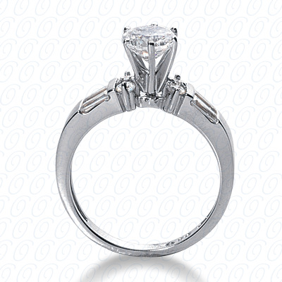 14 Karat White Gold  Cut Diamond Unique Engagement Ring 