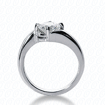 14 Karat White Gold  Cut Diamond Unique Engagement Ring 