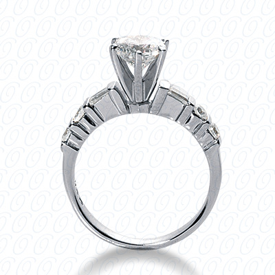 14 Karat White Gold  Cut Diamond Unique Engagement Ring 