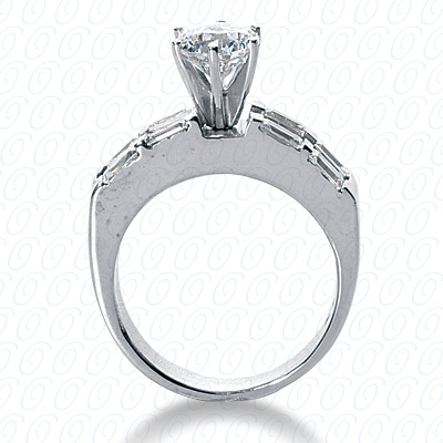 14 Karat White Gold  Cut Diamond Unique Engagement Ring 