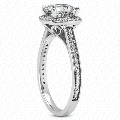 14 Karat White Gold  Cut Diamond Unique Engagement Ring 